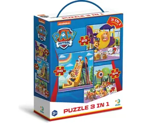 DODO Puzzle Paw Patrol: Auf dem Spielplatz 3-in-1 / 25+36+54 Teile / 20 x 20 cm