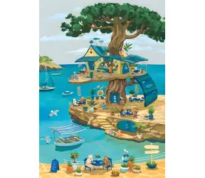 MAGNOLIA Puzzle Katzen auf einem Baum / 1000 Teile / 48 x 68 cm
