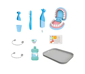 Rappa Zahnarzt-Set für kleine Kinder / Karnevalsaccessoires / Zahnarztinstrumente, künstliche Zähne