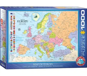 EUROGRAPHICS Puzzle-Karte von Europa / 1000 Teile / 67,6 × 48,9 cm