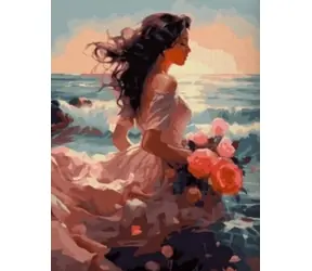 Norimpex Diamantmalerei Mädchen in Rosa / 30x40 cm
