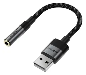 Acefast J13 schwarz / Adapter / USB-A / 3,5-mm-Klinkenstecker