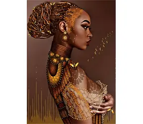 Norimpex Diamantmalerei Frau mit Dutt / 30x40 cm