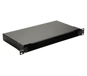 19" Equip ohne Frontplatte, schwarz / Glasfaseranschlusskasten / 1 HE / Stahl / max. 48 Fasern