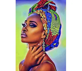 Norimpex Diamantmalerei Frau mit buntem Schal / 30x40 cm