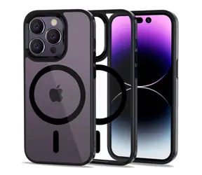 Tech-Protect MagMat transparent schwarz / Schutzhülle für Apple iPhone 14 Pro Max / MagSafe
