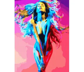 Norimpex Diamantmalerei Frau in Farben getaucht / 30x40 cm