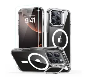 ESR Classic Hybrid HaloLock transparent / Hülle mit Ständer + Glas / Apple iPhone 16 Pro / MagSafe