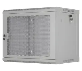 Lanberg WF01-6409-23S grau / Wandschrank / 19" / 9 HE / 600 x 450 mm / perforierte Tür / flach verpackt