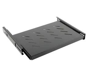Lanberg Ausziehbare Ablage 465×347 mm schwarz / Rack-Ablage / 19" / 1 HE / Tragfähigkeit 60 kg