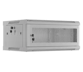 Lanberg WF01-6404-23S grau / Wandschrank 19" / 4 HE / 600 × 450 mm / perforierte Tür / Flachverpackung