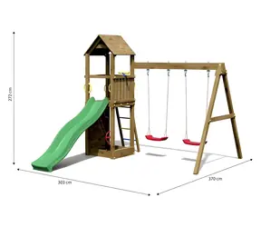 Marimex Play 006 Akazie, grüne Rutsche / Kinderspielplatz / Rutsche 2,2 m / Tragkraft 250 kg / für 5 Kinder