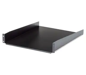 StarTech 2HE-Rackablage, schwarz / Rackablage / Tragfähigkeit 22,6 kg / Breite 465 mm / Stahl