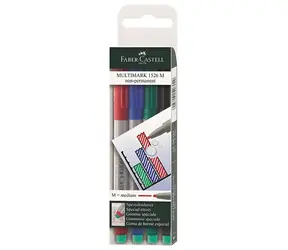 Faber-Castell Multimarker M / Marker / Nicht permanent / Wasserlöslich / Radierbare Spitze / 4er-Set