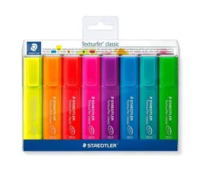 Staedtler Textsurfer Classic / Textmarker / 8 Farben / Strichstärke 1-5 mm / Etui