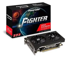 PowerColor Radeon RX 6500 XT Fighter 4GB / Grafikkarte / 2815 MHz / 4 GB GDDR6 / 64-Bit / 1x HDMI + 1x DP / 400 W