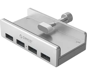 Orico USB-Hub mit Klemme / USB-Hub / 4X USB-A / USB 3.0 Gen1 / Aluminiumgehäuse