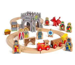 Bigjigs RAIL Holzeisenbahn-Set Mittelalter / 33 Teile / Holz / ab 3 Jahren