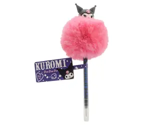 BLUESKY Kuromi Pompon Kugelschreiber / Sanrio / flauschiger Pompon / schwarze Mine