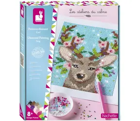 JANOD Diamantmalerei Hirsch / Kreativset / 1350 Steine / inkl. Rahmen