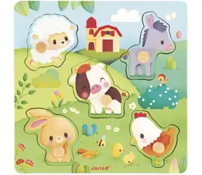 JANOD Sinnespuzzle Tiere / Puzzle / Holz / 5 Teile