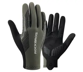 ROCKBROS Fahrradhandschuhe, grün, Größe M / Vollfinger / Frühling-Sommer-Herbst