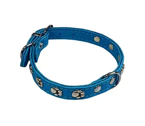 Huhubamboo Halsband mit türkisfarbenen Pfoten