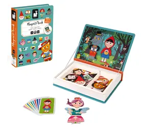 JANOD Magnetbuch Märchen / Magnetbuch / 30 Magnetteile / 10 Karten / von 3 bis 8 Jahren
