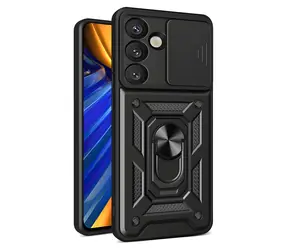 Hurtel Hybrid Armor Camshield schwarz / Schutzhülle / mit Ständer und Kameraabdeckung / für Vivo V50 Lite 4G