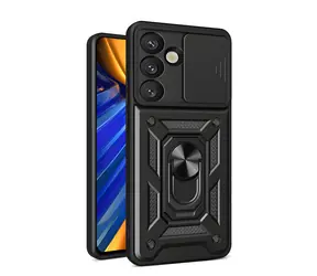 Hurtel Hybrid Armor Camshield schwarz / Rückseite / für Vivo Y39 5G und Y300i 5G / mit Ständer und Kameraabdeckung