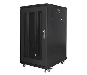 Lanberg Rack 22U/600x800 schwarz / Rack-Schrank / 19" / Flach verpackt / Lochtür