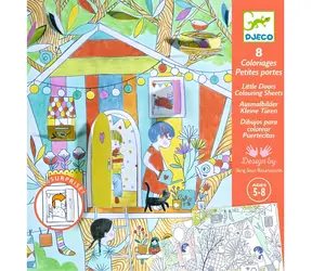 DJECO Malbücher zum Aufdecken: Nina und ihr Spielzelt / 8 Doppelkarten / 3D-Effekt