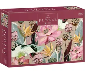 INTERDRUK Puzzle Blumen: Lotusblumen und Proteen / 1000 Teile / 67 x 48 cm