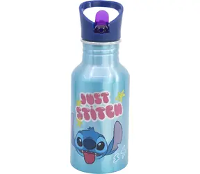 STOR Aluminium-Trinkflasche Stitch 545 ml / Schraubverschluss / Tropffreier Strohhalm / BPA-frei