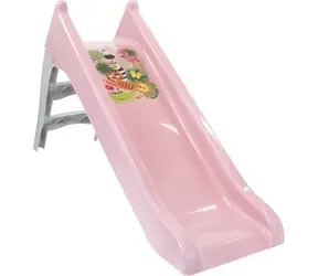 MOCHTOYS Rutsche 140 cm, pastellrosa / Rutschfeste Stufen / Strapazierfähiger Kunststoff