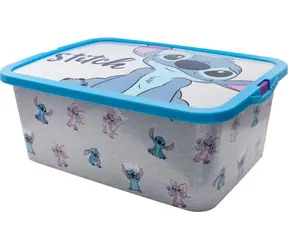 STOR Aufbewahrungsbox 13 l Stitch und Angel / Aufbewahrungsbox / 39 x 29 x 15 cm / Mit abnehmbarem Deckel