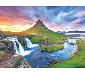 EUROGRAPHICS Puzzle Kirkjufell Wasserfall, Island / 1000 Teile / Größe 68 x 48 cm