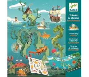 DJECO Magnetische Aufkleber Unterwasserabenteuer / Aufkleberbuch / 50 Stück / ab 4 Jahren
