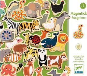 DJECO Magnetische Tiere aus dem Zoo / Magnete / 36 Stück / Holz / ab 2 Jahren