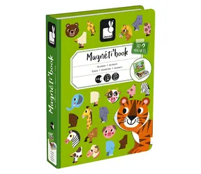 JANOD Magnetbuch Tiere / Magnetbuch / 30 Magnetteile / 10 Karten / ab 3 Jahren