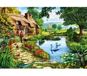 BlueBird Puzzle „Cottage am See“ / 500 Teile / 47,8 x 34,2 cm