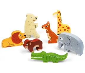 JANOD ZOO Stapelspielzeug aus Holz / 7 Teile / ab 12 Monaten