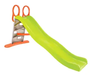 MOCHTOYS Rutsche 198 cm / mit Kletterwand / Schlauchanschluss / 198 × 198 × 110 cm / ab 3 Jahren
