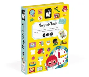 JANOD Magnetbuch Magnetibook Uhr / 75 Magnete / ab 3 Jahren
