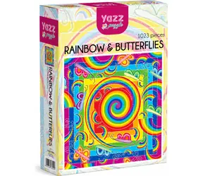 YAZZ Puzzle Regenbogen und Schmetterlinge / 1023 Teile / 60 x 60 cm