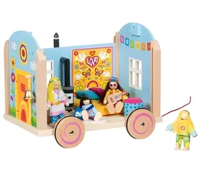 GOKI Holzwohnwagen für Puppen / ab 3 Jahren / ca. 12 Teile