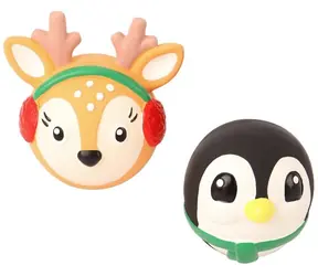 Huhubamboo Latex Weihnachtsmischung Rentier/Pinguin 10 cm / Hundespielzeug