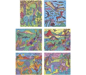 JANOD Wassermalerei Dinosaurier / Wassermalerei / 6 Bilder / Wasserpinsel / ab 6 Jahren