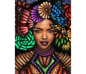Norimpex Diamantmalerei Afrikanische Frau / Diamantmalerei / 30x40 cm