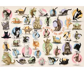 EUROGRAPHICS Puzzle Katze Yoga XL / 500 Teile / 68 x 48 cm